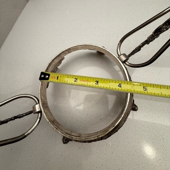 Vintage Bride's Basket Fenton Pink Hobnail Ruffled Bowl with Metal Holder - Picture 7 of 16